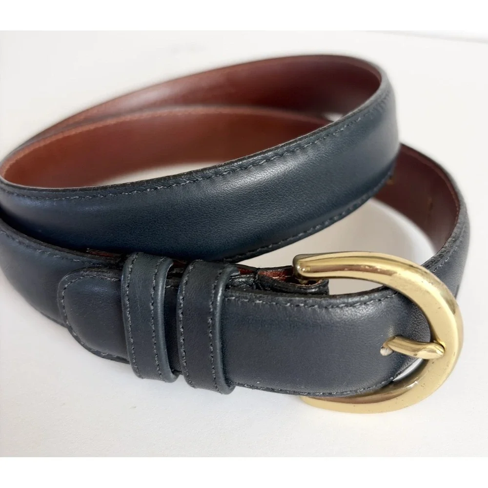 Vintage Coach 8400 Navy Leather Belt XS 30